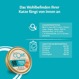 Wellness CORE 98% 12 x 85g, kyckling och lax - våt kattmat, tjock paté, spannmålsfri, naturlig, hypoallergen, hög proteinhalt, hög halt av kött