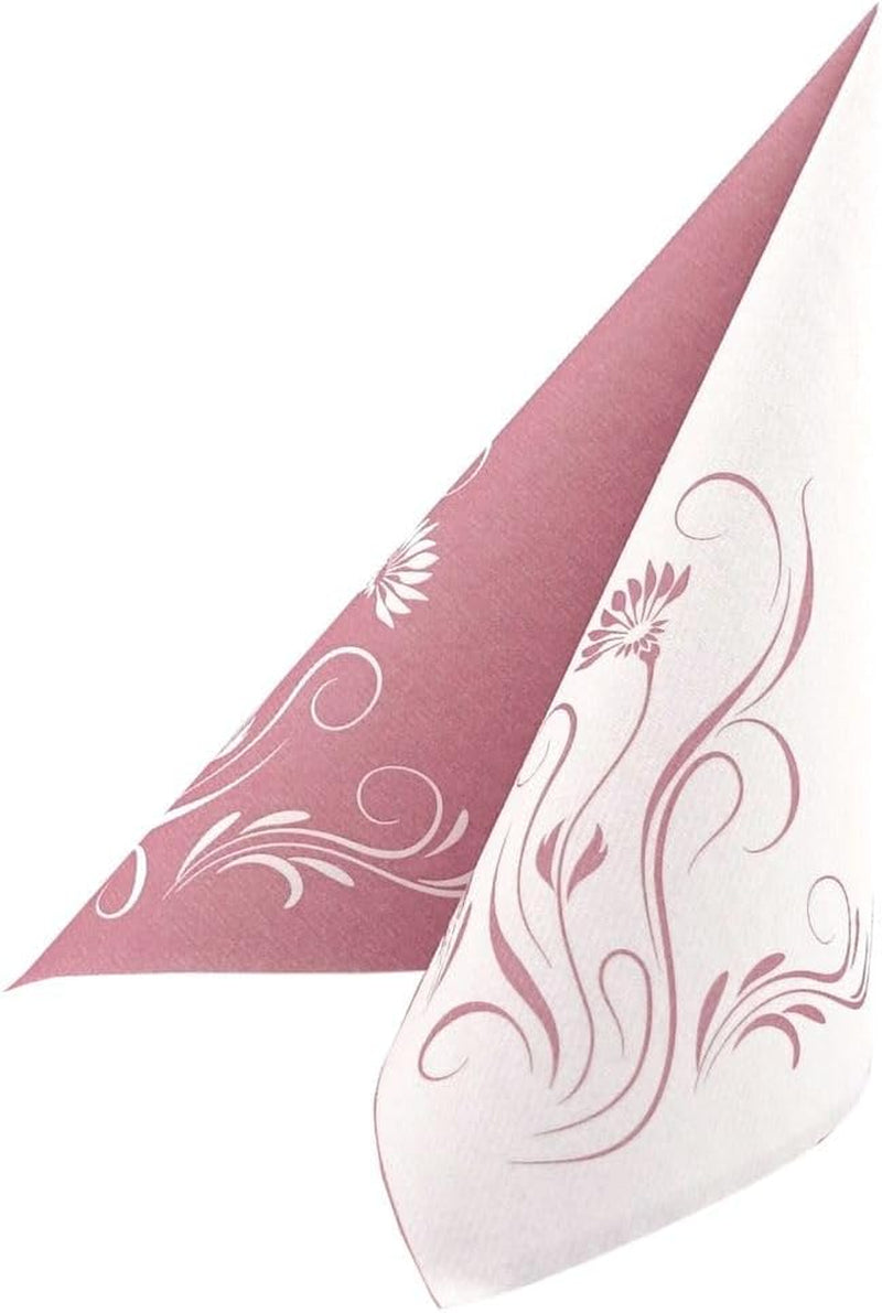Appartina Elegantia 40X40 Cm Tygliknande luftlagda servetter, högkvalitativ bröllopsservett, tygliknande bröllopsservetter Engångsservetter för olika tillfällen (Dusky Pink)