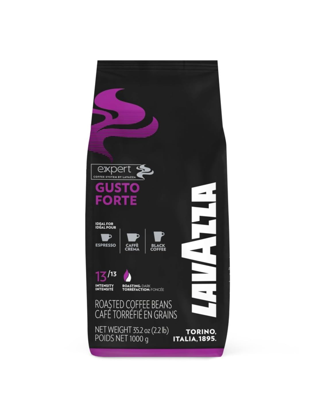 Lavazza Expert Gusto Forte Espresso - 1 kg ganze Kaffee-Bohne, 100 % Robusta