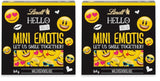 HEJ Mini Choklad Emoticons | 164 g | Ca. 27 coola uttryckssymboler i olika utföranden, gjorda av den finaste mjölkchokladen | Chokladpresent till barn | För dekoration (paket med 2)