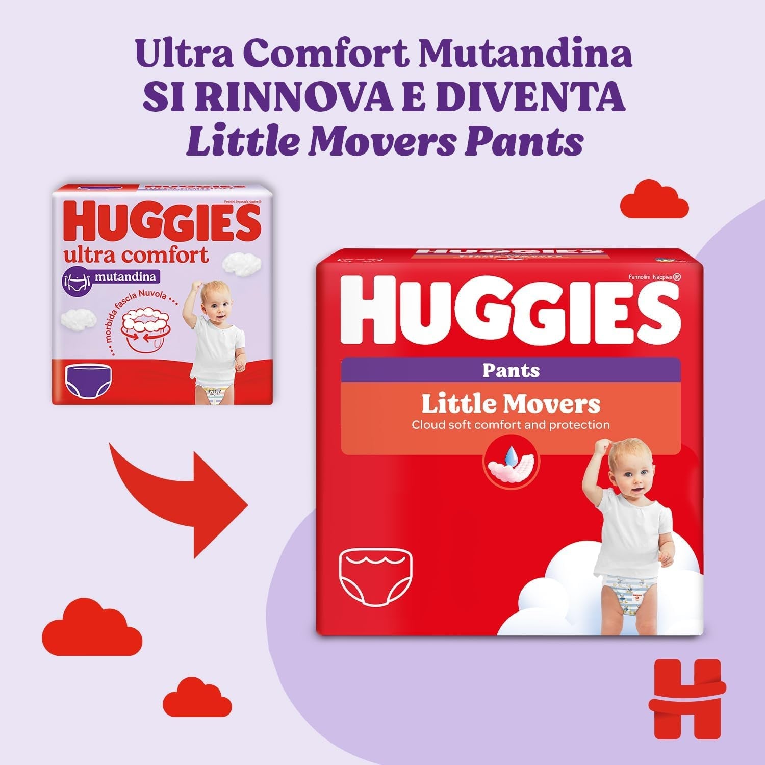 Huggies Ultra Comfort, Trosblöjor, Storlek 5 (12-17 kg), Förpackning med 68 Trosblöjor