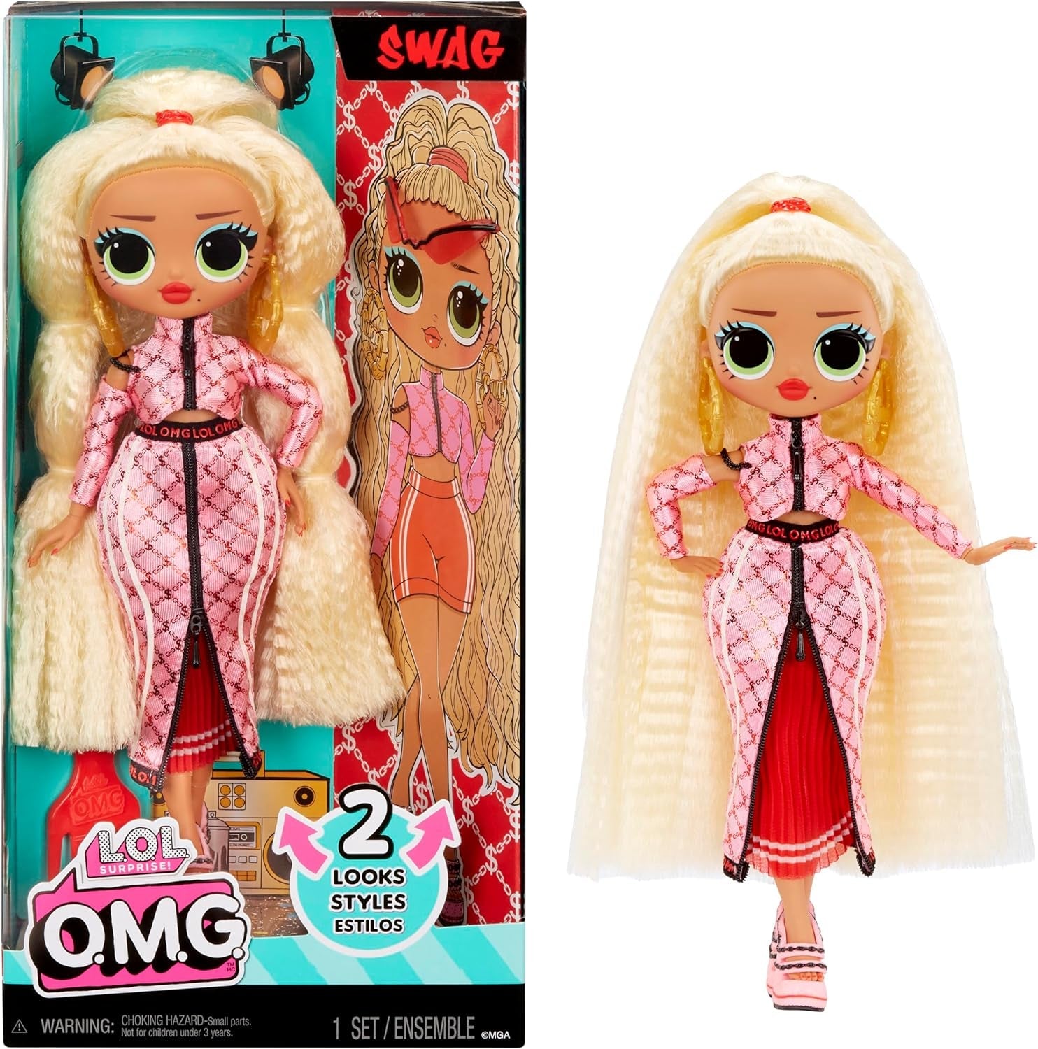 LOL Överraskning! OMG modedocka - presentartikel - med massor av överraskningar, inklusive föränderligt mode och fantastiska tillbehör - perfekt för barn från 4 år och uppåt, rosa