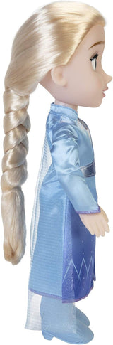Disney Frozen 2 Elsa Travel Doll, 35 cm docka med kultfilminspirerad klänning, stövlar och långt flätat hår för extra lektid, för tjejer från 3 år och uppåt