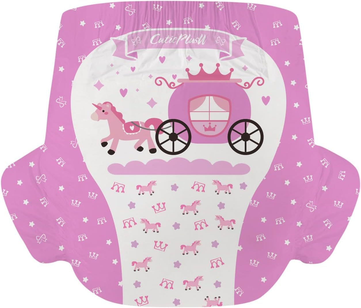 CutiePlusU vuxenblöjor, 10 stycken, inkontinenstrosor för engångsbruk med lakan för kvinnor och män, maximal absorptionsförmåga över natten - Lilla prinsessan (stor storlek 94-119 cm)