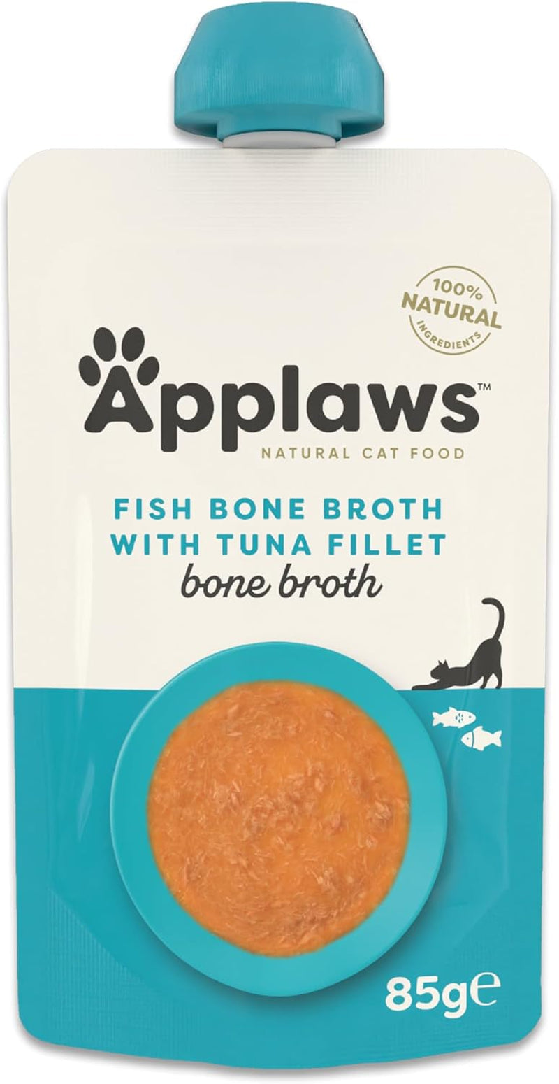 Applaws 100 % naturligt vått kattmat - Fiskbenssoppa med tonfisk, 12 filterpåsar x 85 g