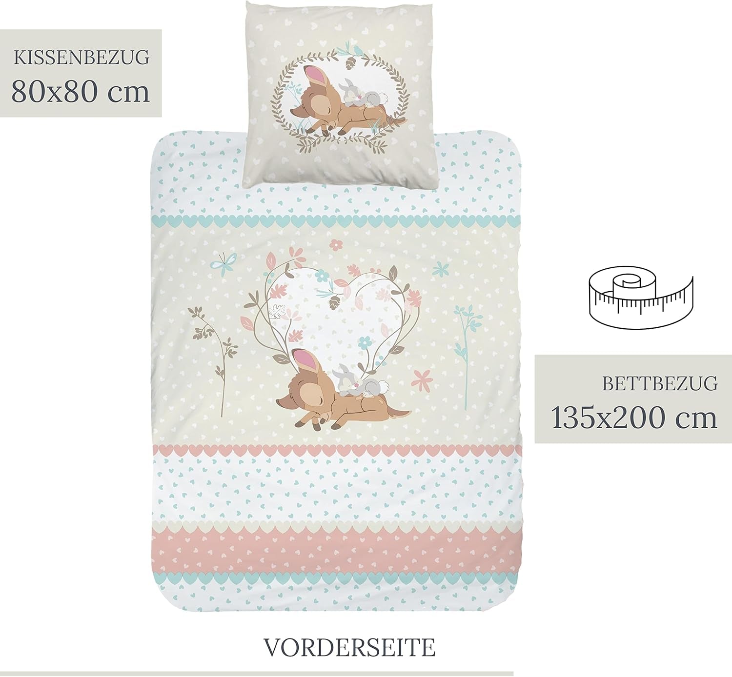 Sängkläder för tjejer, Bambi, 100% bomull Sängkläder - barn Naty Shop
