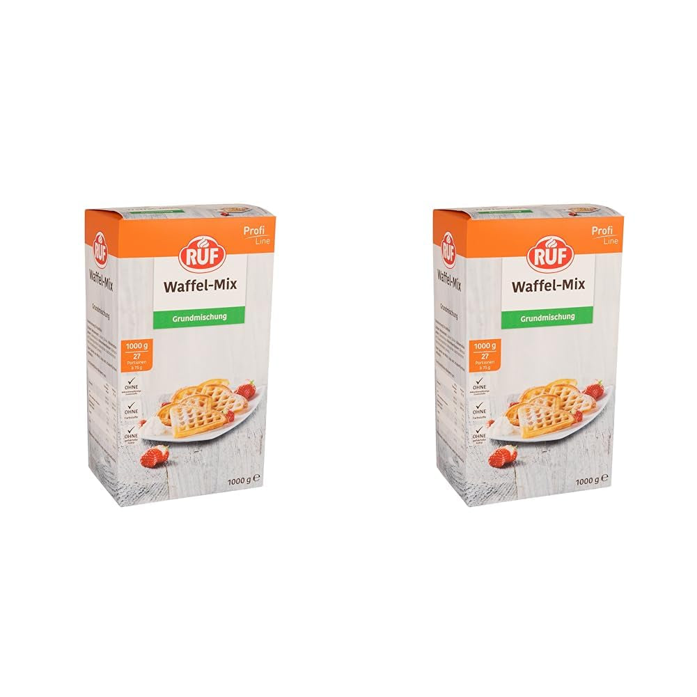 RUF Rührkuchen Backmischung, Nur Wasser & Öl Zugeben, Rezeptur Für Blechkuchen, Kastenkuchen, Muffins, Gugelhupf Und Tortenböden, 1X1000G Blandning för bakning och matlagning Naty Shop Wafelteig 1 Kg (2Er Pack)
