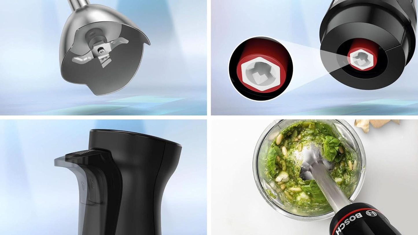 Bosch Standmixer Ergomaster Serie 4, 1000 Watt, Edelstahl-Mixstab, Zerkleinerer, Mix-/Messbecher, Schwarz Kitchen Naty Shop