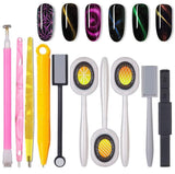 Nail Art Werkzeug Magnetstift, 10 Stück Nagel Magnet Stick Tool Set, Nagel Magnet Stift Und Starker Magnet Lager Punktierungsstifte Für DIY 3D Magnetics Katzenauge UV Gel Polnisch Nagel Kunst
