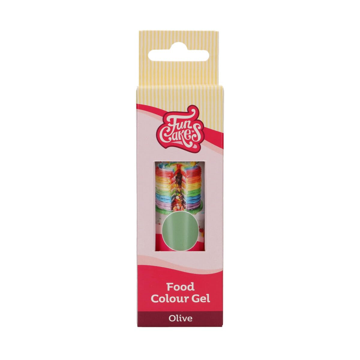 Funcakes Gel Olive food coloring: Highly concentrated food coloring for dough, cream, fondant and marzipan. Enkel dosering. En droppe för att skapa livfulla färger. Halal. 30 g.