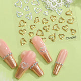 JMEOWIO 6 Blatt 3D Nagelsticker Goldene Unregelmäßige Geometrische Nail Art Sticker Selbstklebend Nagelaufkleber 5D Stereoskopisk Dekoration Nageldesign Zubehör