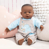 Bayer Design 94001AH Interactive Baby Doll, Pojke, Talking, Mjuk kropp, 40cm, Mörk Läder, Blå
