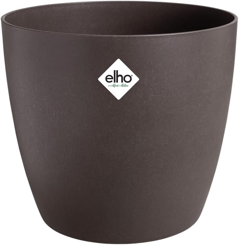 elho The Coffee Collection, rund inomhuskanna, 18 cm, gjord av kaffesump och återvunnen plast - brun/espressobrun