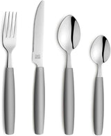 Beckmann & Rommerskirchen 2515 VALOA Besteck Set 4 Person | 16-Teilig | Olja | Spülmaschinenfest | Hochglanzpoliert | Essbesteck: 4X Messer, Gabel, Esslöffel, Kaffeelöffel Kitchen Naty Shop Grau