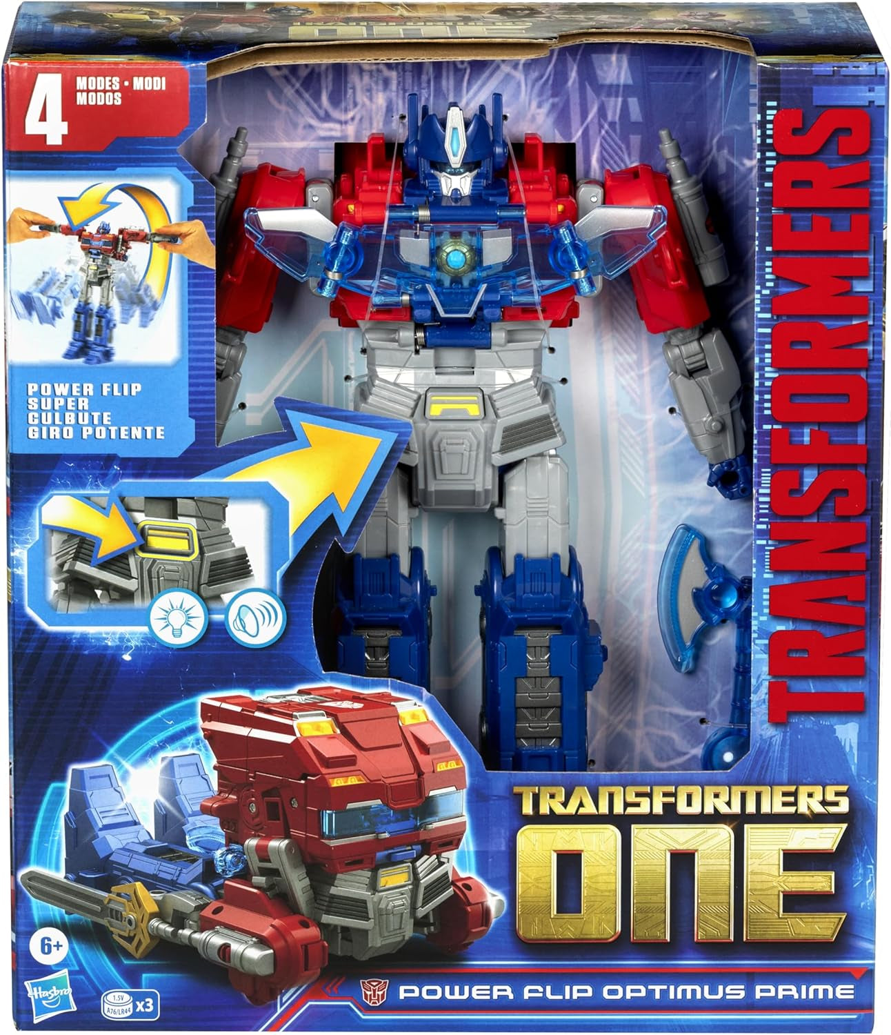 Transformers One Power Flip Optimus Prime (Orion Pax) interaktiv statyett Actionfigurer Naty Shop