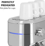 Klarstein Futura Espressomaskin, Portable Filter Espresso Machine, 1450 W, 20 bar, Barista Quality, Dubbelmunstycke, Flow Stop, Portable Filter Espresso Machine, Mjölkskummare Funktion, Silver