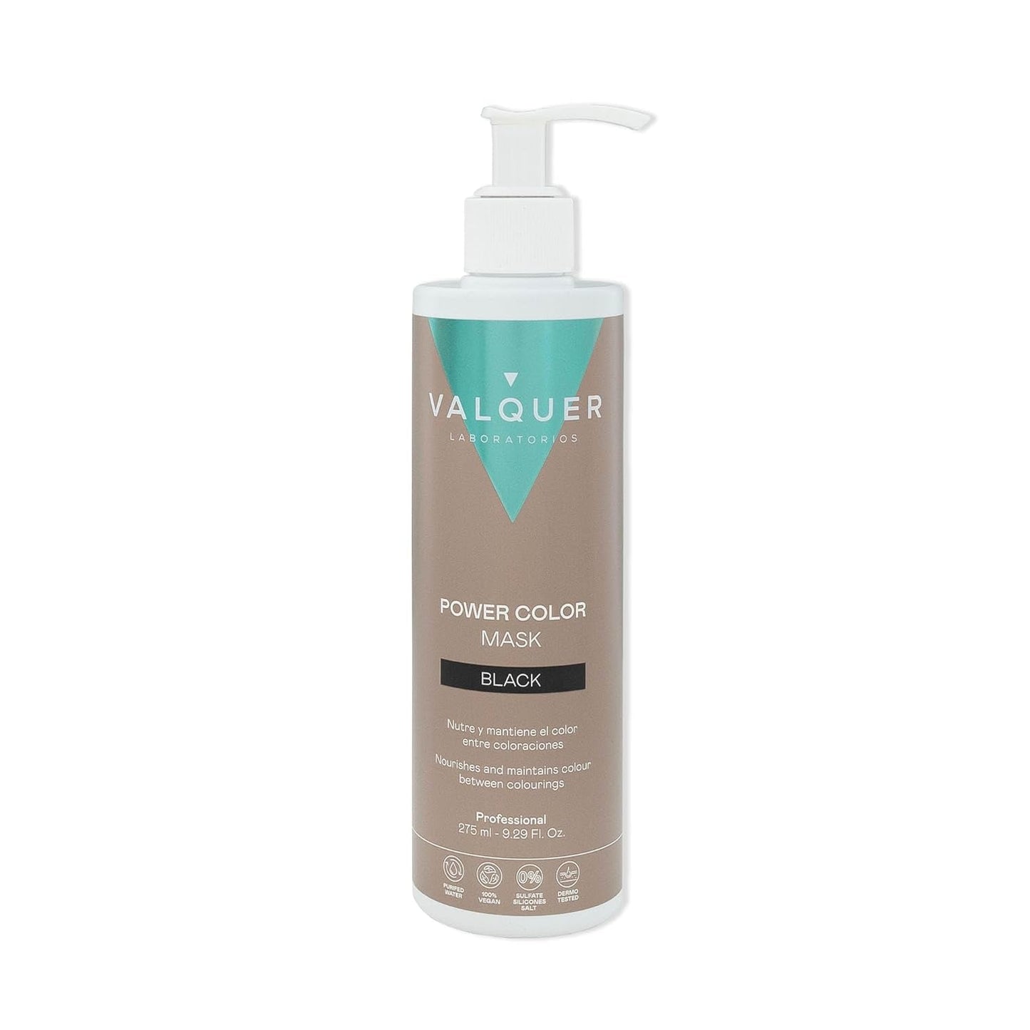 Valquer Power Color Mask vegansk och silikonfri formulering Ger hårfärg 290 ml svart Naty Shop Hair Mask Svart 290 Ml (Förpackning med 1)