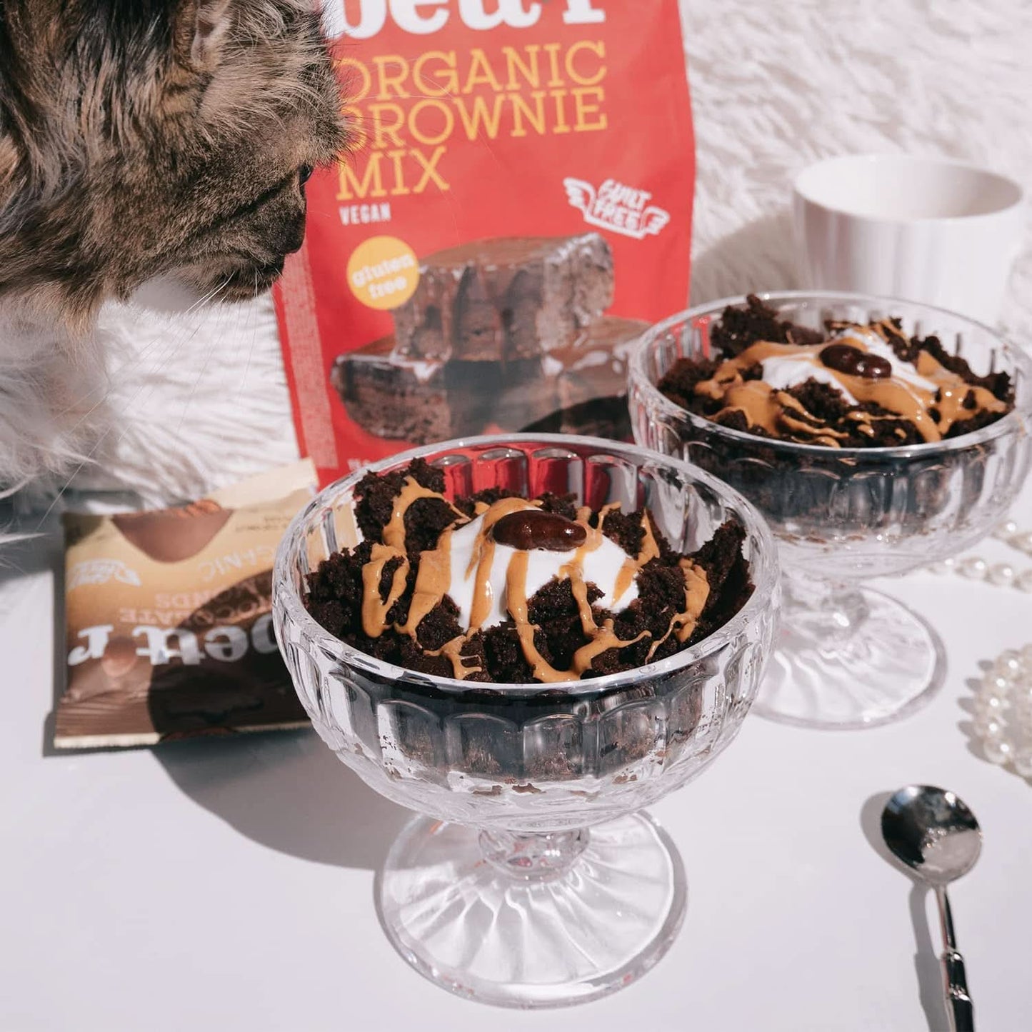 Bettr Organic Brownie Mix - Ekologiska, veganska och glutenfria brownies med rik kakaosmak, 6 x 400 gram Kitchen Naty Shop