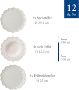 Villeroy & Boch Toy's Delight Royal Classic 12-delad servisset, diskmaskin och mikrovågssäker, vit, tallrikar, 4-personers servisset, julservis, leksaker, premiumporslin