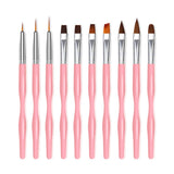 Nail Art Pinsel Set, 10st Nageldesign Malerei Pinsel, Professionelle Nail Art Design Pinsel, Nail Fine Liner Pinsel, Schwarz