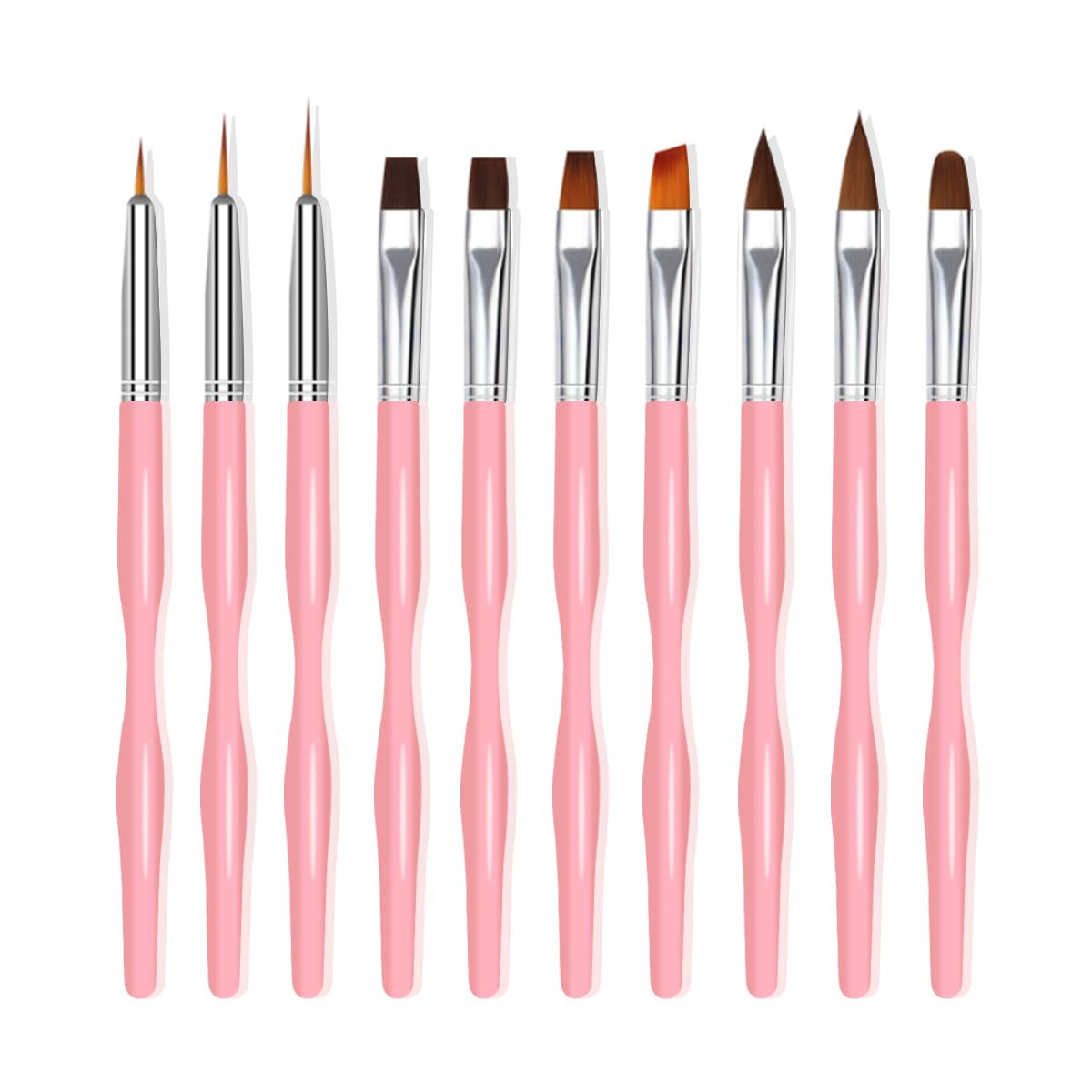 Nail Art Pinsel Set, 10st Nageldesign Malerei Pinsel, Professionelle Nail Art Design Pinsel, Nail Fine Liner Pinsel, Schwarz