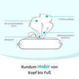 LILLYDOO Feuchte Waschtücher 350 Stück (7 X 50), 100 % Plastikfrei, Extra Großes Tuch, Ohne Parfüme Naty Shop