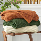 Chunky stickat plaggfilt, Lättvikt, Beige, 100% ekologisk bomull, Filt för soffa, soffa, säng, barn, barnrum, Rustik, Shabby chic, Modern bondgård, 152,4 X 203,2 cm, Inklusive tvättpåse Sängar och filtar Longhui sängkläder Beige 60"X80", oversized