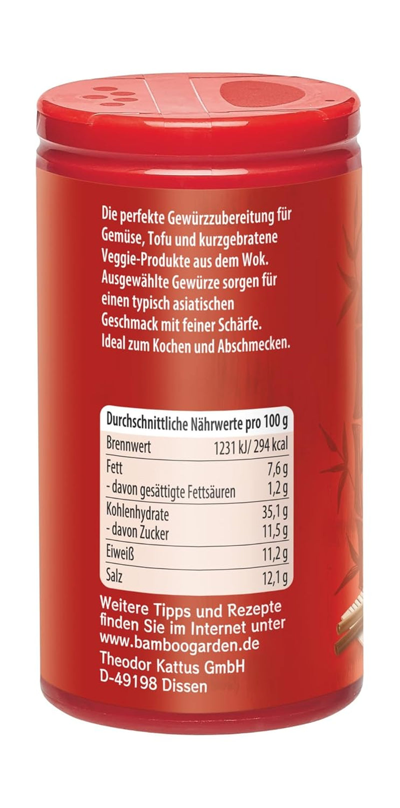 Bamboo Garden - Veggie Wok Mix Würzmischung | Veganska, naturliga ingredienser | 40 g i dosen