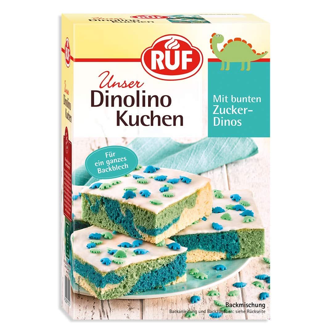 RUF Dinolino Cake, Trefärgad arktårta med citronsmak, 850 gram Sprinkles Naty Shop Dino Cake