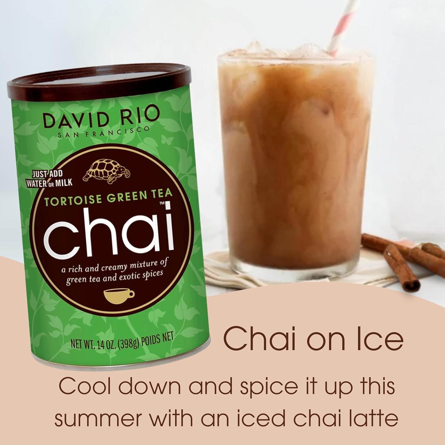 David Rio - Tortoise Green Chai, kartong (1 x 398g)