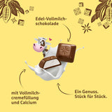 Schogetten för barn, chokladkaka 100g, mjölkchoklad med krämig mjölkfyllning, bekvämt portionerad. En delikatess. Bit för bit.