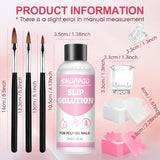 Polygel Straightening Solution, Polygel Slip Solution Nail Kit, Straightening Solution 75 ml, Innehåller 5 Nagelspetsklämmor, 3 Nagelborstar, 1 Crystal Cup, 100 rengöringsark