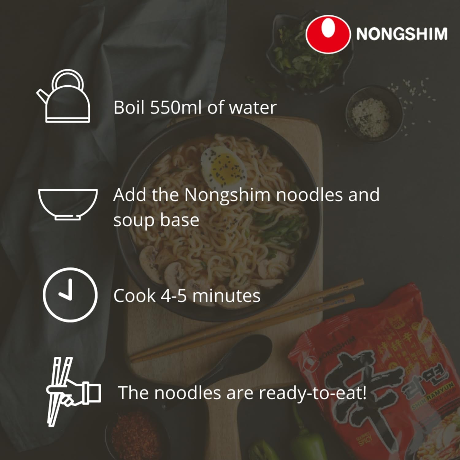 NONGSHIM - Instant Kimchi Nudelsoppa - (1 x 120 g)