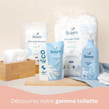 BIOLANE 12 Maxi Squares Wet Pads - Bebisar - 100% Ekologisk - 720 Bomull - för känslig hud - Ombyte och toalettartiklar - från födseln - tillverkad i Frankrike