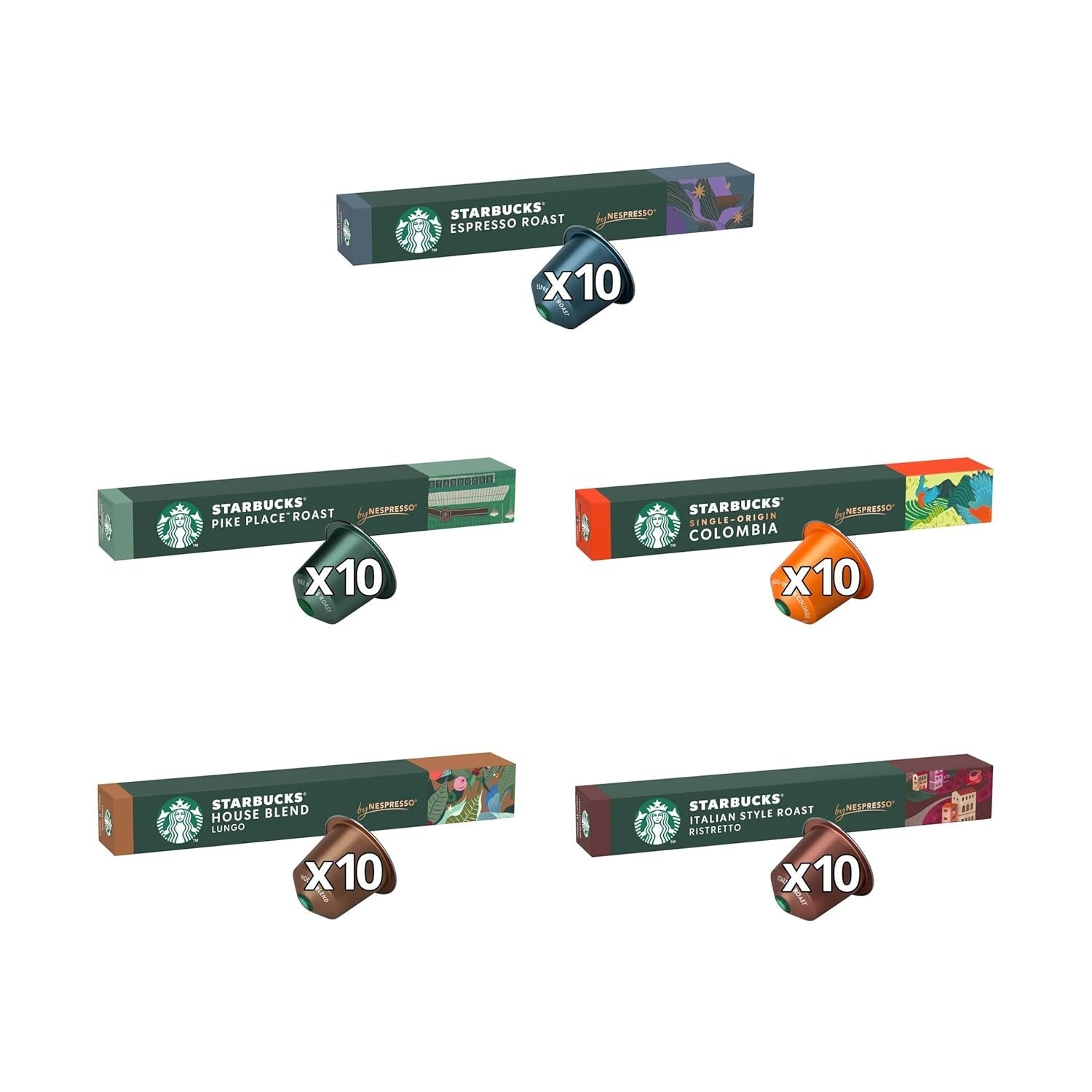 STARBUCKS Coffee Shop Classics – STARBUCKS Espresso Roast Pack från Nespresso, Kaffeekapseln 10 x 10 (100 Kapseln) – Exklusiv bei Amazon
