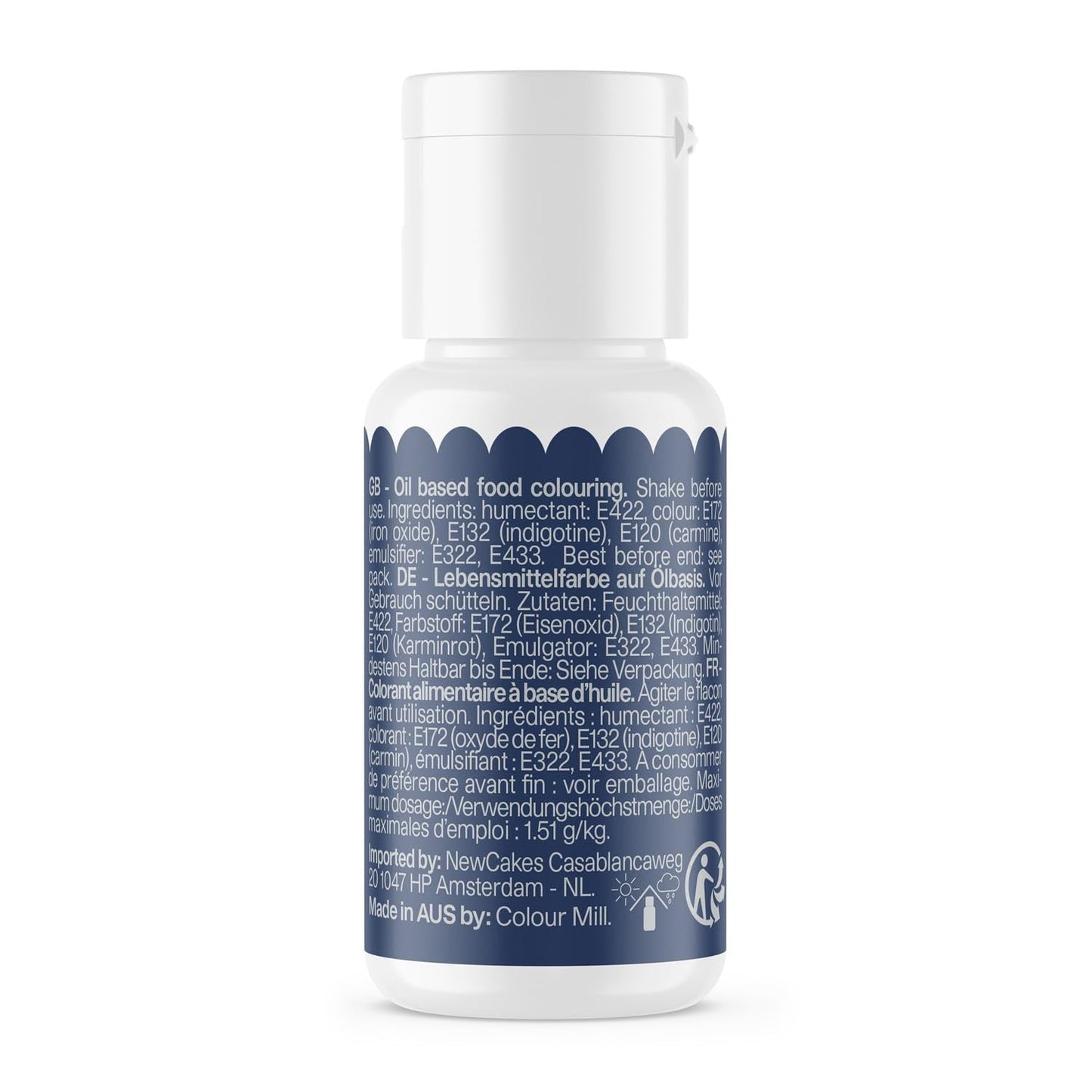 Livsmedelsfärg Färg Mill Oil Blend Midnight Oil - Livsmedelsfärg för choklad, fondant, muffins, kakor, bakning, makroner - Livsmedelsfärg för att dekorera tårtor - 100 ml