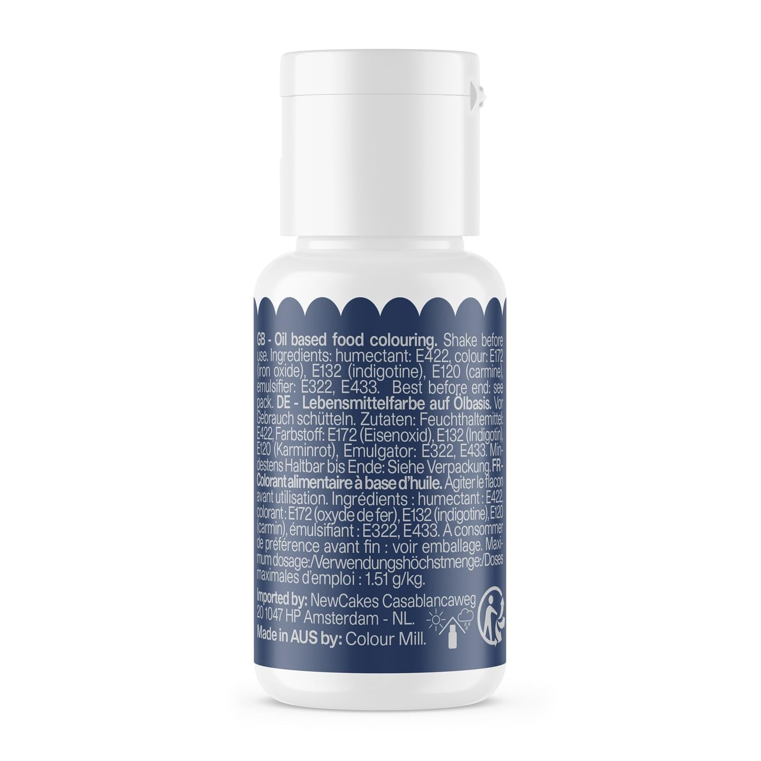 Livsmedelsfärg Färg Mill Oil Blend Midnight Oil - Livsmedelsfärg för choklad, fondant, muffins, kakor, bakning, makroner - Livsmedelsfärg för att dekorera tårtor - 100 ml