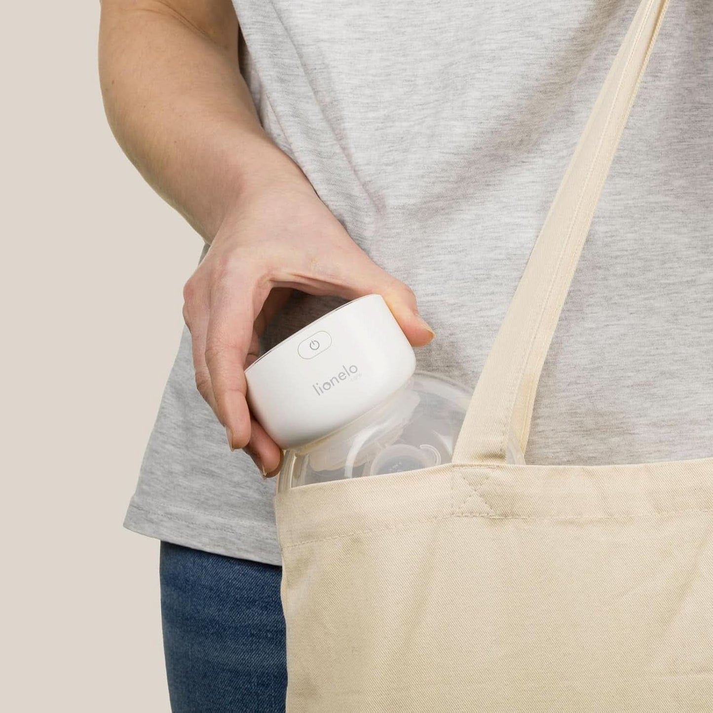 Enkel elektrisk bröstmjölkspump LIONELO Fidi Free 180 ml, bärbar pump med 2 faser, energisparande 9 nivåer, 3 storlekar av silikontrattar Timer Tillbehör Mat och amning Bebe Naty Shop