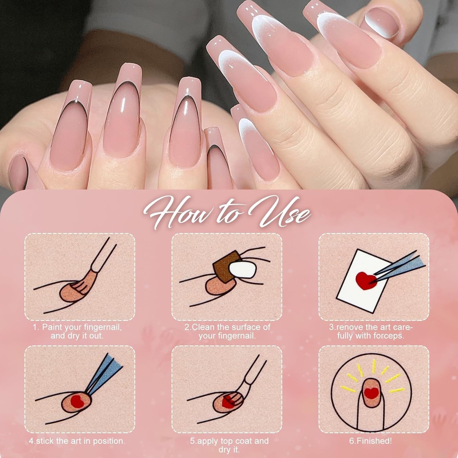 12 Stück French Tip Nagelsticker Selbstklebend Bunte French Nails Schablone Nagelaufkleber Nagelkonstklistermärken Nageldesign DIY Nägel Zubehör(12 Farben)