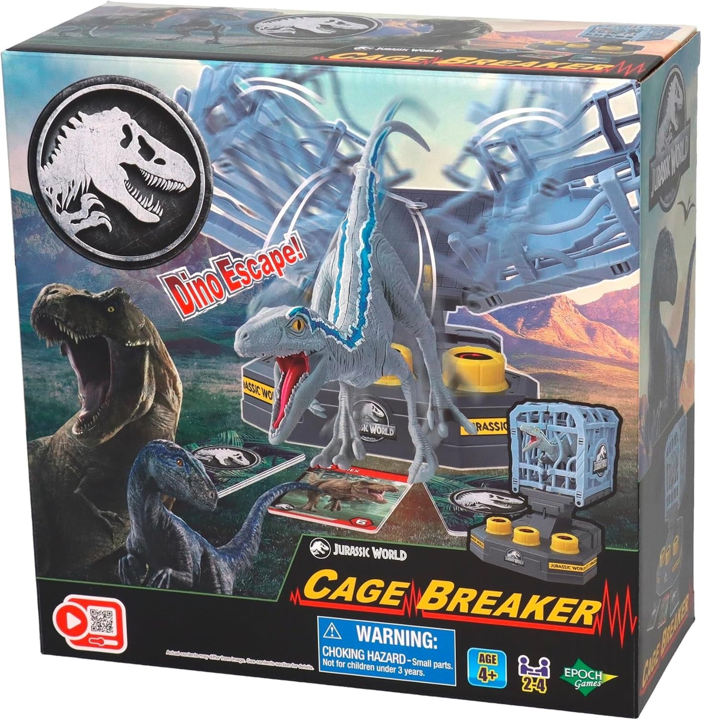 EPOCH-spel, Jurassic World - Cage Breaker, 7523, Dinosaur Toy, Brädspel för barn från 4 år och uppåt