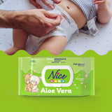 Rengöringsservetter för barn och bebisar - med aloe vera och arganolja - dermatologiskt testad - fysiologiskt pH-värde - maxiformat: paket med 72 våtservetter - Snyggt