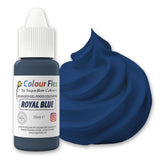 Sugarflair Colourflex oljebaserad livsmedelsfärg, kunglig blå, högkoncentrerad flytande livsmedelsfärg, matfärg för smörkräm, choklad, deg, fondant, glasyr och mer - 15 ml