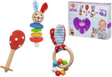 Eichhorn 100017045 - Babystarter / presentset med maraca, leksak med ljud och leksak med kaninmönster, 3 stycken, från 3 månader Toys Bebe Naty Shop
