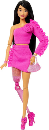 Barbie Doll Deluxe Style nr. 3 med Barbiecore-outfit, blont hår i hög knull, pastellrosa klänning med överdimensionerad rosett och accessoarer som nätstrumpbyxor, HYV27 Naty Shop Dolls Black