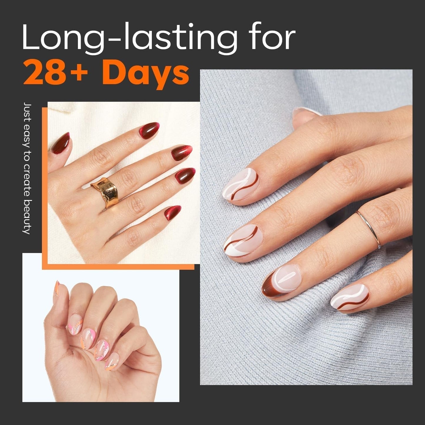 Modelones Nail Tips 216 bitar - Heltäckande Nail Tips Set, Soft Gel Tips Set, Pre-Polishing PMMA Resin Nail Tips, DIY Lime On Nail Art konstgjorda naglar, korta mandlar XS