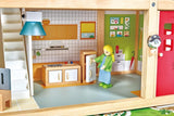Hape dockvilla 10-rums dockhus i trä Kreativt rollspel inklusive möbler och tillbehör Pedagogisk leksak för åldrarna 3 och uppåt