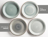 MÄSER servisset för 6, modern vintagelook, 12-delad bordsservering, handmålad, blå, kakel, rökblå (Bel Tempo II)