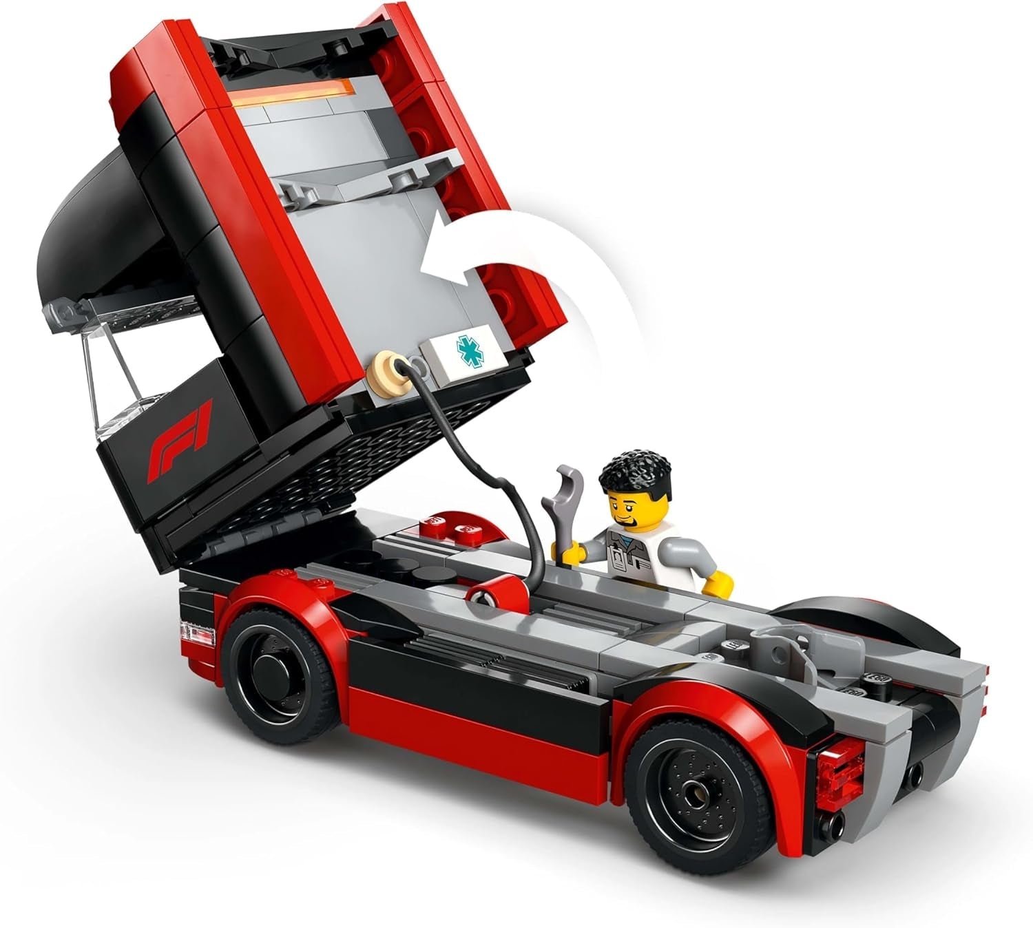 LEGO City F1 Transporter med RB20 & AMR24 F1 Racing Cars - Leksaksbilstransporter för Red Bull & Aston Martin Formel 1 Team - Inkl. 5 minifigurer - present till pojkar och flickor i åldrarna 8+ 60445 Byggset Besuche den LEGO-Store