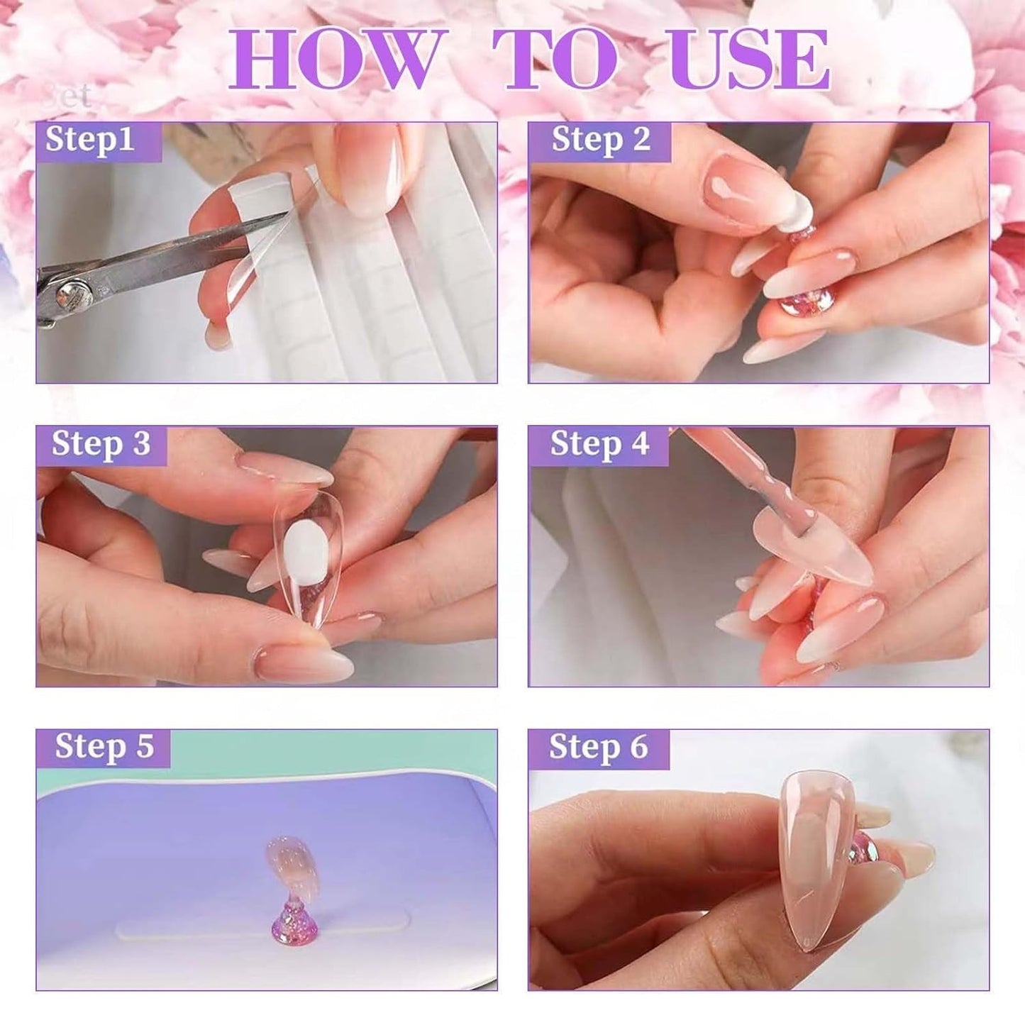 Nail Design Set - Premium träningshand för gelnaglar, nageltillbehör och konstgjorda naglar - mångsidigt DIY Gel Nail Set och Nail Art Accessories