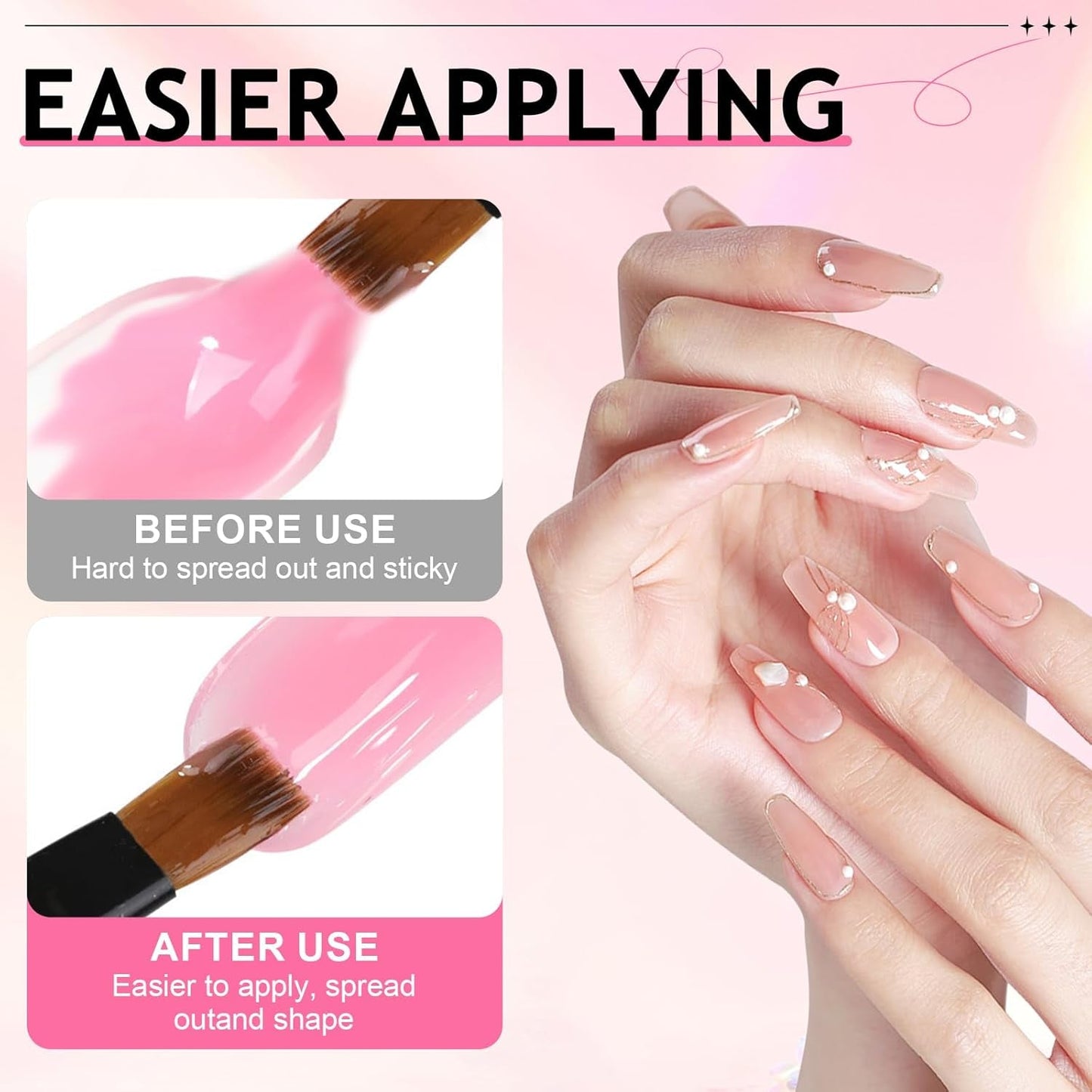 Polygel Nail Solution, Poly Gel Slip Solution Nail Kit, Polygel Liquid Nail Solutions 75 ml, 5 nagelklämmor, 3 nagelborstar, 1 kristallkopp, 100 rengöringsark